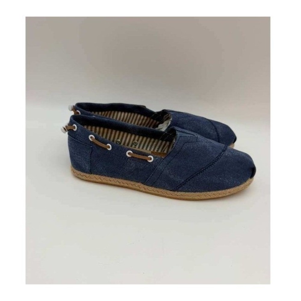 Slip-On Canvas Espadrille Shoes Lightweight Flat Women - Blue - Size 39‎ US 8.5